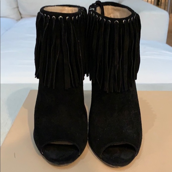 Black suede PRADA  open toe pumps - Picture 2 of 5